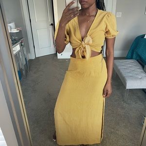 Nasty Gal Yellow Maxi Skirt Set